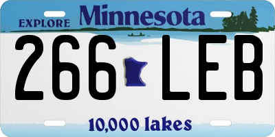 MN license plate 266LEB