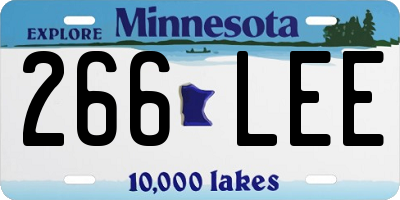 MN license plate 266LEE