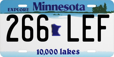 MN license plate 266LEF