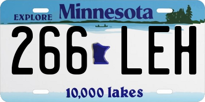 MN license plate 266LEH