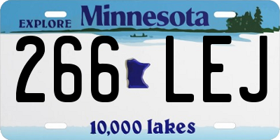 MN license plate 266LEJ