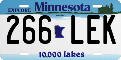 MN license plate 266LEK