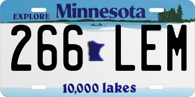 MN license plate 266LEM