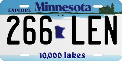 MN license plate 266LEN