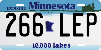 MN license plate 266LEP