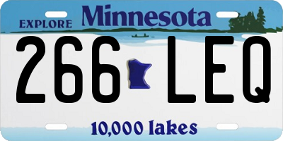 MN license plate 266LEQ