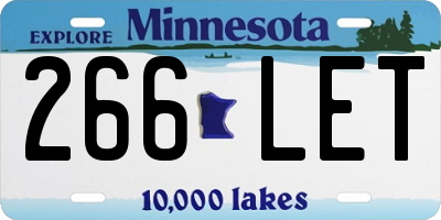 MN license plate 266LET