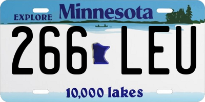 MN license plate 266LEU
