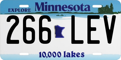 MN license plate 266LEV