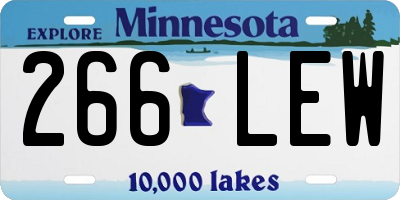 MN license plate 266LEW