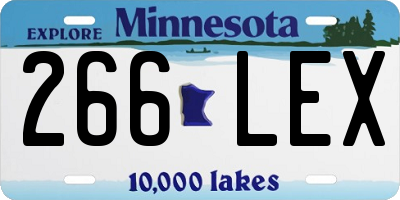 MN license plate 266LEX