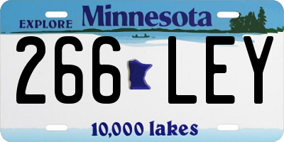 MN license plate 266LEY