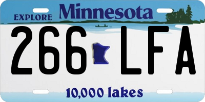 MN license plate 266LFA