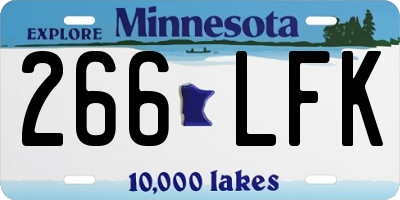 MN license plate 266LFK
