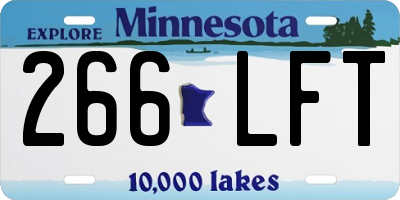 MN license plate 266LFT