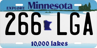 MN license plate 266LGA