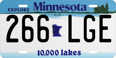 MN license plate 266LGE