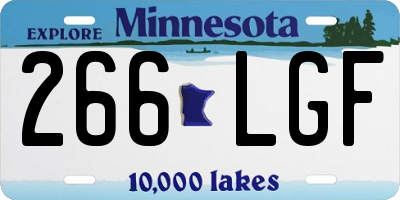 MN license plate 266LGF