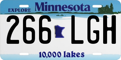 MN license plate 266LGH