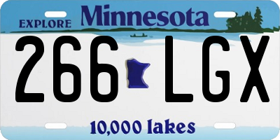 MN license plate 266LGX
