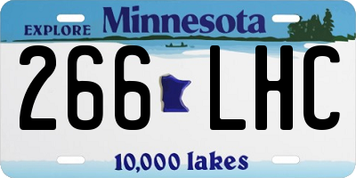 MN license plate 266LHC