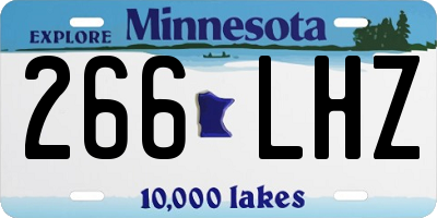 MN license plate 266LHZ