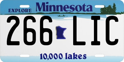 MN license plate 266LIC