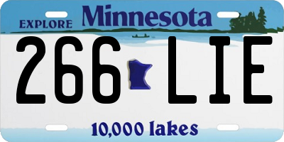 MN license plate 266LIE