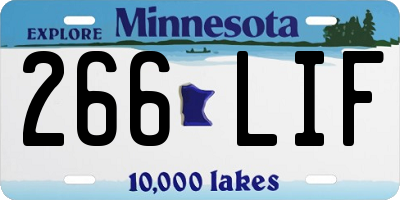 MN license plate 266LIF