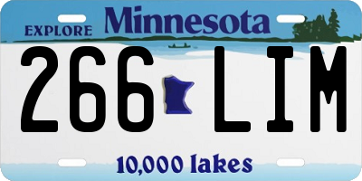 MN license plate 266LIM