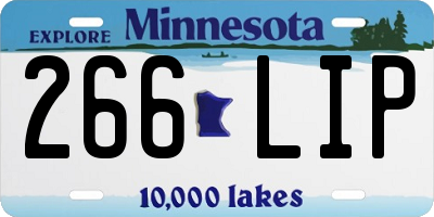 MN license plate 266LIP