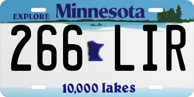 MN license plate 266LIR