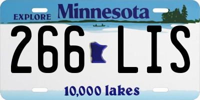 MN license plate 266LIS