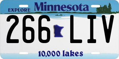 MN license plate 266LIV