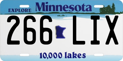 MN license plate 266LIX