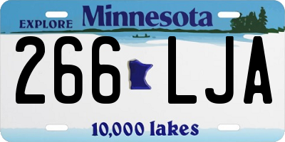 MN license plate 266LJA