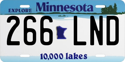 MN license plate 266LND