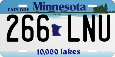 MN license plate 266LNU