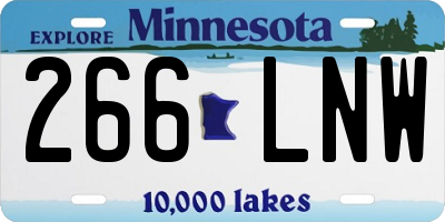 MN license plate 266LNW