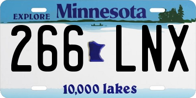 MN license plate 266LNX