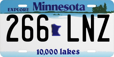 MN license plate 266LNZ
