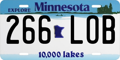 MN license plate 266LOB