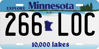 MN license plate 266LOC