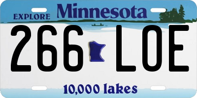 MN license plate 266LOE