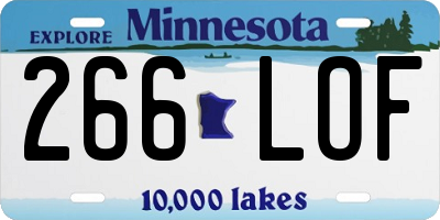MN license plate 266LOF