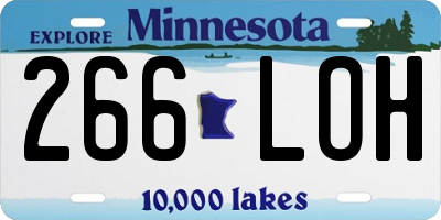 MN license plate 266LOH