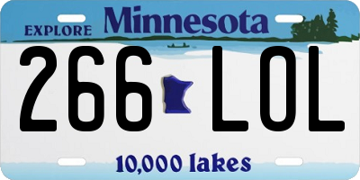 MN license plate 266LOL