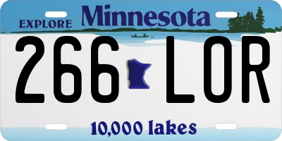 MN license plate 266LOR