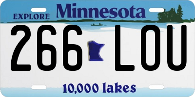 MN license plate 266LOU