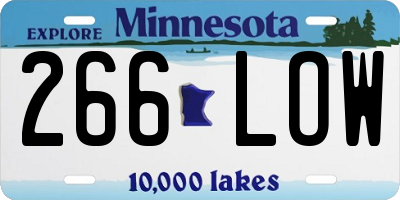 MN license plate 266LOW